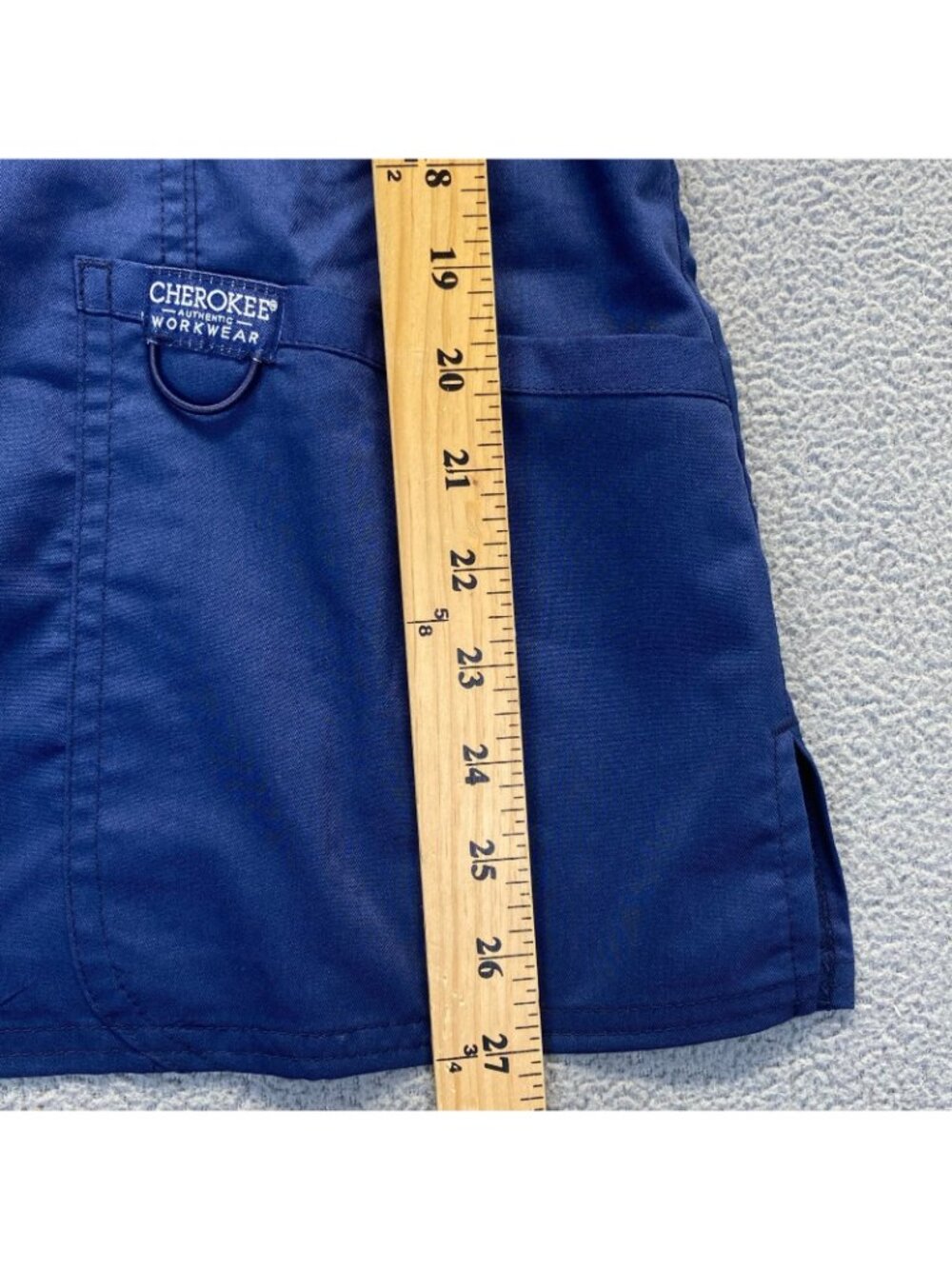 Cherokee Workwear Revolution Women's Mock Wrap Scrub WW610 Size Small Navy - Picture 4 of 10